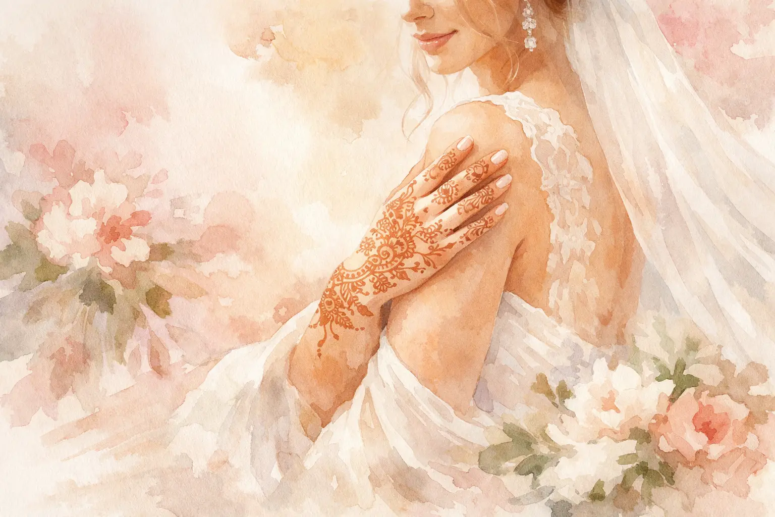 Henna With White Wedding Dress: What Works